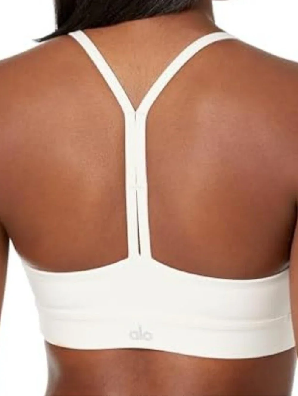 Alo Yoga Ribbed Blissful Bra in ivory/cream Color